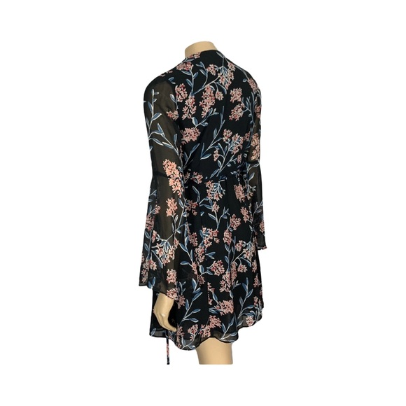 Cynthia Steffe Black and Pink Floral Long Sleeve Dress-NWOT - Picture 3 of 8